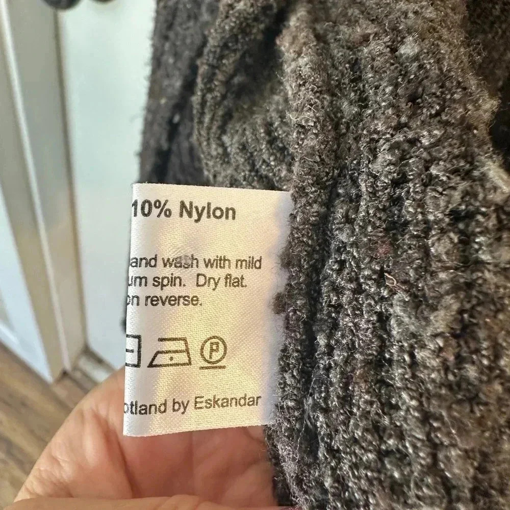 ESKANDAR Long Cardigan Brown OS silk - Picture 5 of 6